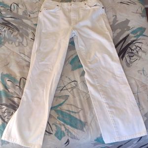 White Wrangler Bootcut Jeans